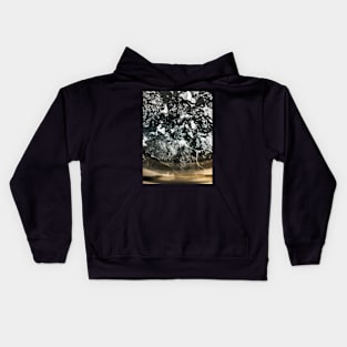 Airplane Overhead Shot of Scandinavian Winter Forest Landscape Kids Hoodie